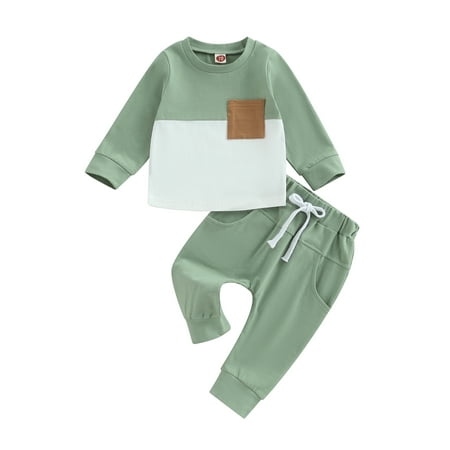 Licupiee Toddler Baby Boy Fall Outfit Long Sleeve Contrast Color Sweatshirt Top Elastic Solid Pants Cute Newborn Winter Clothes
Licupiee Toddler Baby Boy Fall Outfit Long Sleeve Contrast Color Sweatshirt Top Elastic Solid Pants Cute Newborn Winter Clothes