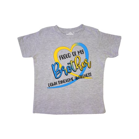 Inktastic Proud of my Brother Down Syndrome Awareness Heart Ribbon Gift Toddler Boy or Toddler Girl T-Shirt
