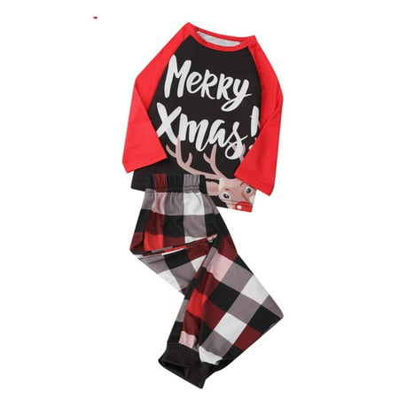 Ruhiku GW Parent-child Attire Christmas Suit Patchwork Printed Homewear Long Sleeve Pajamas Two-piece Kid Set Red 10T
Ruhiku GW Parent-child Attire Christmas Suit Patchwork Printed Homewear Long Sleeve Pajamas Two-piece Kid Set Red 10T