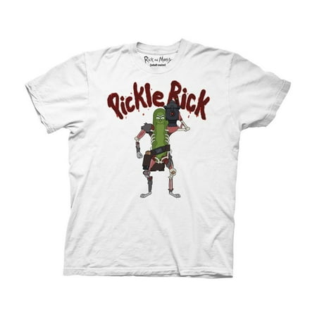 Ripple Junction Rick and Morty Pickle Rick Laser Slice Type Light Weight 100% Cotton Crew T-Shirt 2XL White