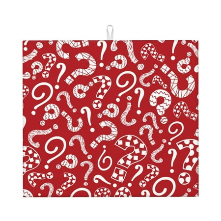 Dish Drying Mats for Kitchen Counter - Question Marks1 16x18In Anti-Slip Absorbent Microfiber Drying Mat for Kitchen Counter Mat Dish Rack Mat with Hanging Loop
Dish Drying Mats for Kitchen Counter - Question Marks1 16x18In Anti-Slip Absorbent Microfiber Drying Mat for Kitchen Counter Mat Dish Rack Mat with Hanging Loop