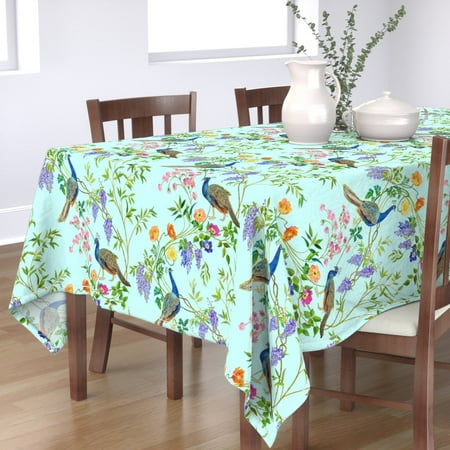 Cotton Sateen Tablecloth 90 Square - Peacock Chinoiserie Teal Spring Floral Bamboo Nature Exotic Bird Animal Watercolor Retro Print Custom Table Linens by Spoonflower
Cotton Sateen Tablecloth 90 Square - Peacock Chinoiserie Teal Spring Floral Bamboo Nature Exotic Bird Animal Watercolor Retro Print Custom Table Linens by Spoonflower