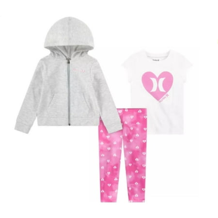Hurley Toddler Girls 3 Piece Solar Fleece Set Size 24 Months