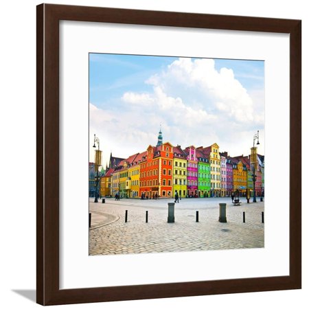 Wroclaw City Center, Market Square Tenements and City Hall Framed Print Wall Art By Pablo77