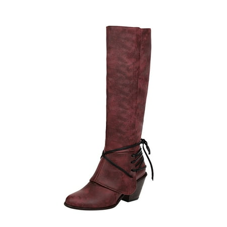 Boots for Women Large Size Women s Boots With Thick Heel British High Lace-Up Knight Boots
Boots for Women Large Size Women s Boots With Thick Heel British High Lace-Up Knight Boots