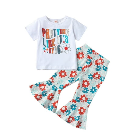 Thaisu Toddler Baby Girls Clothes Summer Letters Short Sleeve T shirt + Flared Long Pants 2 Piece Outfits Sets
Thaisu Toddler Baby Girls Clothes Summer Letters Short Sleeve T shirt + Flared Long Pants 2 Piece Outfits Sets