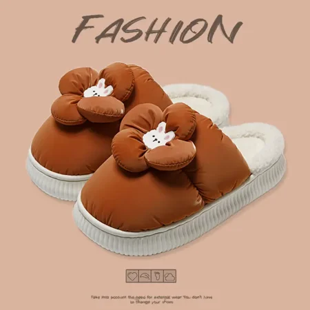 Women‘s Cute Rabbit Flower Decor Bedroom Slippers 
Women‘s Cute Rabbit Flower Decor Bedroom Slippers