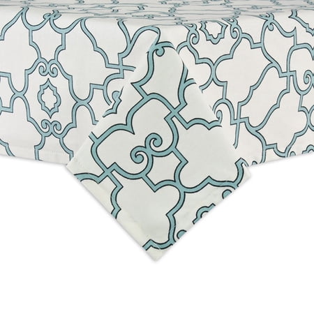 Brite Ideas Windsor Capri Blue Hemmed Tablecloth