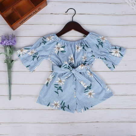 Yubatuo Toddler Baby Girl Kids Off Shoulder Floral Printed Bow Romper Jumpsuit Clothes Blue 120
Yubatuo Toddler Baby Girl Kids Off Shoulder Floral Printed Bow Romper Jumpsuit Clothes Blue 120