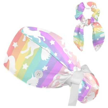 Working Cap with Buttons and Sweatband Scrub Hat Bouffant Caps with Scrunchie Unicorn Tie Back Hats
Working Cap with Buttons and Sweatband Scrub Hat Bouffant Caps with Scrunchie Unicorn Tie Back Hats