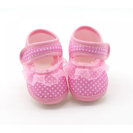 Baby Girls Princess Shoes Polka Dots Soft Sole Cloth Crib Shoes Sneaker