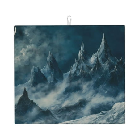 Dish Drying Mats for Kitchen Counter - Mysterious Moonlit Mountains 16x18In Anti-Slip Absorbent Microfiber Drying Mat for Kitchen Counter Mat Dish Rack Mat with Hanging Loop
Dish Drying Mats for Kitchen Counter - Mysterious Moonlit Mountains 16x18In Anti-Slip Absorbent Microfiber Drying Mat for Kitchen Counter Mat Dish Rack Mat with Hanging Loop