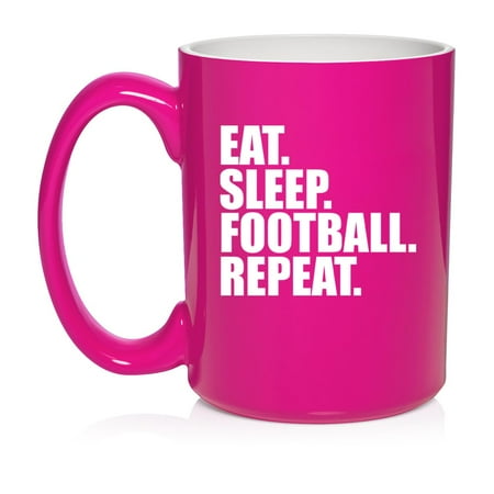 Eat Sleep Football Repeat Ceramic Coffee Mug Tea Cup Gift for Her Him Friend Coworker Wife Husband (15oz Hot Pink)
Eat Sleep Football Repeat Ceramic Coffee Mug Tea Cup Gift for Her Him Friend Coworker Wife Husband (15oz Hot Pink)