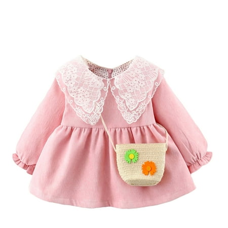 EHTMSAK Newborn Infant Baby Long Sleeve with Bag Dress for Girl Dresses Fall Winter Sundress Pink 0-24M 110/12
EHTMSAK Newborn Infant Baby Long Sleeve with Bag Dress for Girl Dresses Fall Winter Sundress Pink 0-24M 110/12