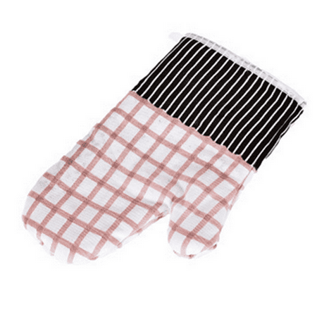 Microwave Oven Mitt Retro Wave Dot/Plaid Heat Resistant Non-Slip Glove