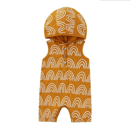 Gueuusu Baby Boy Girl Summer Jumpsuit Rainbow Print Button Closure Sleeveless Hooded Romper
Gueuusu Baby Boy Girl Summer Jumpsuit Rainbow Print Button Closure Sleeveless Hooded Romper