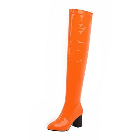 Boots for Women Clearance Deals! Verugu Low Heel Comfort Bootie Over-the-Knee Boots Autumn And Winter Stretch Patent Leather Thin Thick High-heeled Women s Boots Candy Over-the-knee Boots Orange 35
Boots for Women Clearance Deals! Verugu Low Heel Comfort Bootie Over-the-Knee Boots Autumn And Winter Stretch Patent Leather Thin Thick High-heeled Women s Boots Candy Over-the-knee Boots Orange 35