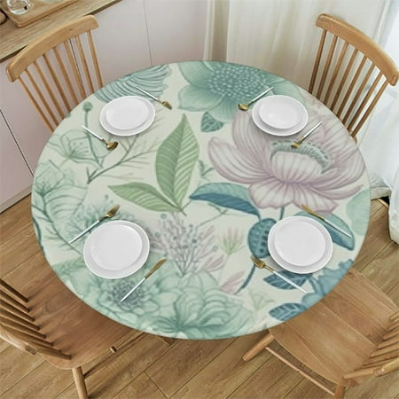 Tllo0ord Floral Round Fitted Tablecloth Soft Floral with Dotted Background Elastic Edged Table Pad Small Fit Round Tables for Restaurant Picnic Party 54-58
Tllo0ord Floral Round Fitted Tablecloth Soft Floral with Dotted Background Elastic Edged Table Pad Small Fit Round Tables for Restaurant Picnic Party 54-58