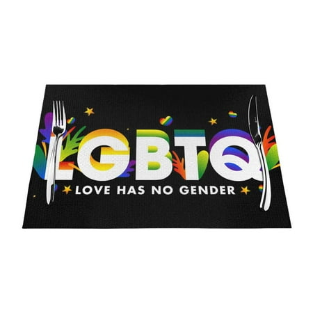 PUREYAH Table Placemats Set of 4 PCS Washable Heat Resistant Lgbt Gender Friendly Table Decorations Placemats for Dining Room Kitchen
PUREYAH Table Placemats Set of 4 PCS Washable Heat Resistant Lgbt Gender Friendly Table Decorations Placemats for Dining Room Kitchen