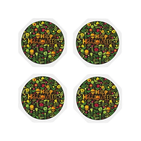 Junzan Happy Halloween Floral Print Coasters for Drinks - Leather Coasters Set of 4 for Coffee Table for Housewarming/Kitchen/Bar/Decor-Octagon
Junzan Happy Halloween Floral Print Coasters for Drinks - Leather Coasters Set of 4 for Coffee Table for Housewarming/Kitchen/Bar/Decor-Octagon