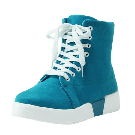 GNEIKDEING Womens Lace Up Sneakers High Top Sneakers Ankle Booties Casual Shoes Skate Shoes Gift on Clearance