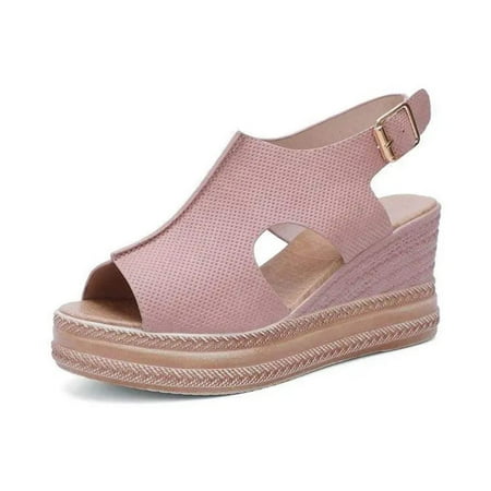 Womens Fashion Sandals Ladies Fashion Solid Color Hollow Out Leather Open Toe Buckle Wedge Heel Slides And Sandals Women
Womens Fashion Sandals Ladies Fashion Solid Color Hollow Out Leather Open Toe Buckle Wedge Heel Slides And Sandals Women