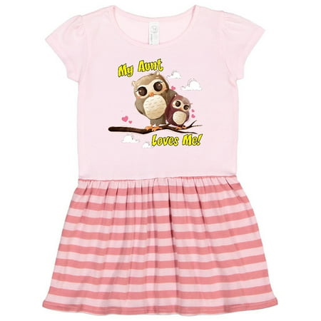 Inktastic My Aunt Loves Me Owl Gift Toddler Girl Dress
