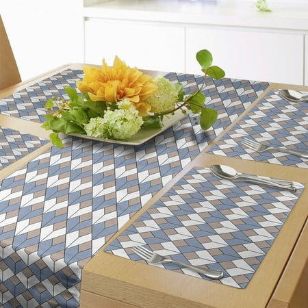 Geometric Table Runner & Placemats Modern Nested Repeating Diamond Line Pattern with Vertical Lines Set for Dining Table Decor Placemat 4 pcs + Runner 14 x90 Dried Rose Slate Blue by Ambesonne
Geometric Table Runner & Placemats Modern Nested Repeating Diamond Line Pattern with Vertical Lines Set for Dining Table Decor Placemat 4 pcs + Runner 14 x90 Dried Rose Slate Blue by Ambesonne