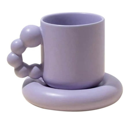 Fashion Ceramic Coffee Cup with Tray Nordic Home Decor Handmade Art Tea Mug Tray Gifts Purple
Fashion Ceramic Coffee Cup with Tray Nordic Home Decor Handmade Art Tea Mug Tray Gifts Purple