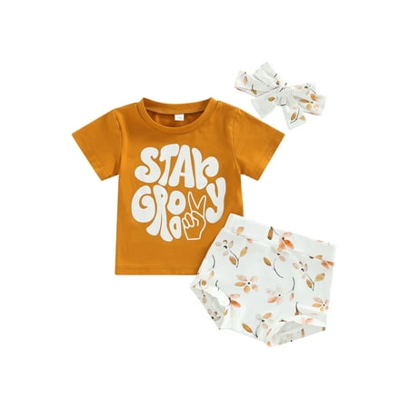 CenturyX Newborn Baby Girls Summer Outfits Set Letter Short Sleeve T-shirt Flower Shorts Headband Clothes Yellow 18-24 Months
CenturyX Newborn Baby Girls Summer Outfits Set Letter Short Sleeve T-shirt Flower Shorts Headband Clothes Yellow 18-24 Months