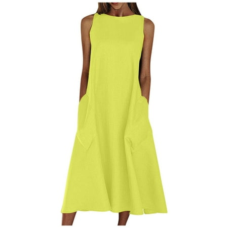 Dresses for Women 2022 Prom Dress Women Summer Plain Beach Holiday Dress Round Neck Big Swing Pocket Maxi Dress Summer Dresses for Women 2022 Corset Dress Summer Savings Clearance Yellow 2XL
Dresses for Women 2022 Prom Dress Women Summer Plain Beach Holiday Dress Round Neck Big Swing Pocket Maxi Dress Summer Dresses for Women 2022 Corset Dress Summer Savings Clearance Yellow 2XL