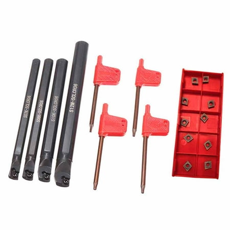 Andoer 4Pcs 781012mm S07KS08KS10KS12M-SCLCR06 Lathe Boring Bar Turning Tool Holder + 10Pcs CCMT060204 Inserts + 4Pcs Wrenches
Andoer 4Pcs 781012mm S07KS08KS10KS12M-SCLCR06 Lathe Boring Bar Turning Tool Holder + 10Pcs CCMT060204 Inserts + 4Pcs Wrenches