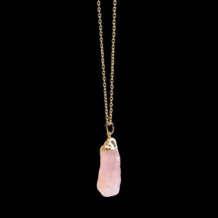 Natural Crystal Irregular Rough Stone Pendant Energy Necklace Gold Chains Pendant For Jewelry Gift Style Unisex