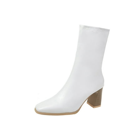 Ferndule Womens Almond Toe Dress Boot Walking Anti-Slip High Top Block Heel Boots Fashion White 5.5
Ferndule Womens Almond Toe Dress Boot Walking Anti-Slip High Top Block Heel Boots Fashion White 5.5
