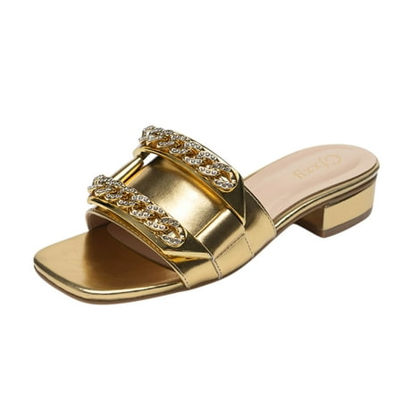 YanHoo Women s Flat Sandals Square Toe Chain Rhinestone Dressy Slippers Summer Casual Non-slip Shoes
YanHoo Women s Flat Sandals Square Toe Chain Rhinestone Dressy Slippers Summer Casual Non-slip Shoes