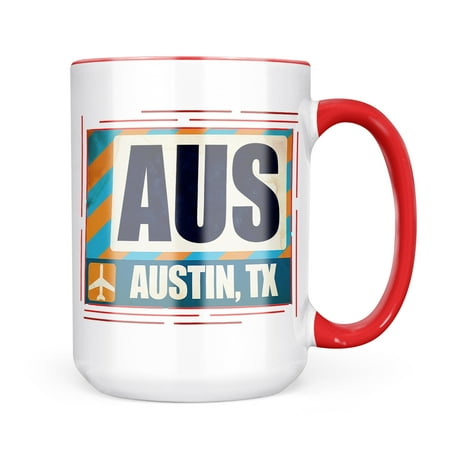 Neonblond Airportcode AUS Austin TX Mug gift for Coffee Tea lovers