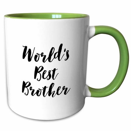 3dRose Phrase - Worlds Best Brother - Two Tone Green Mug 11-ounce
