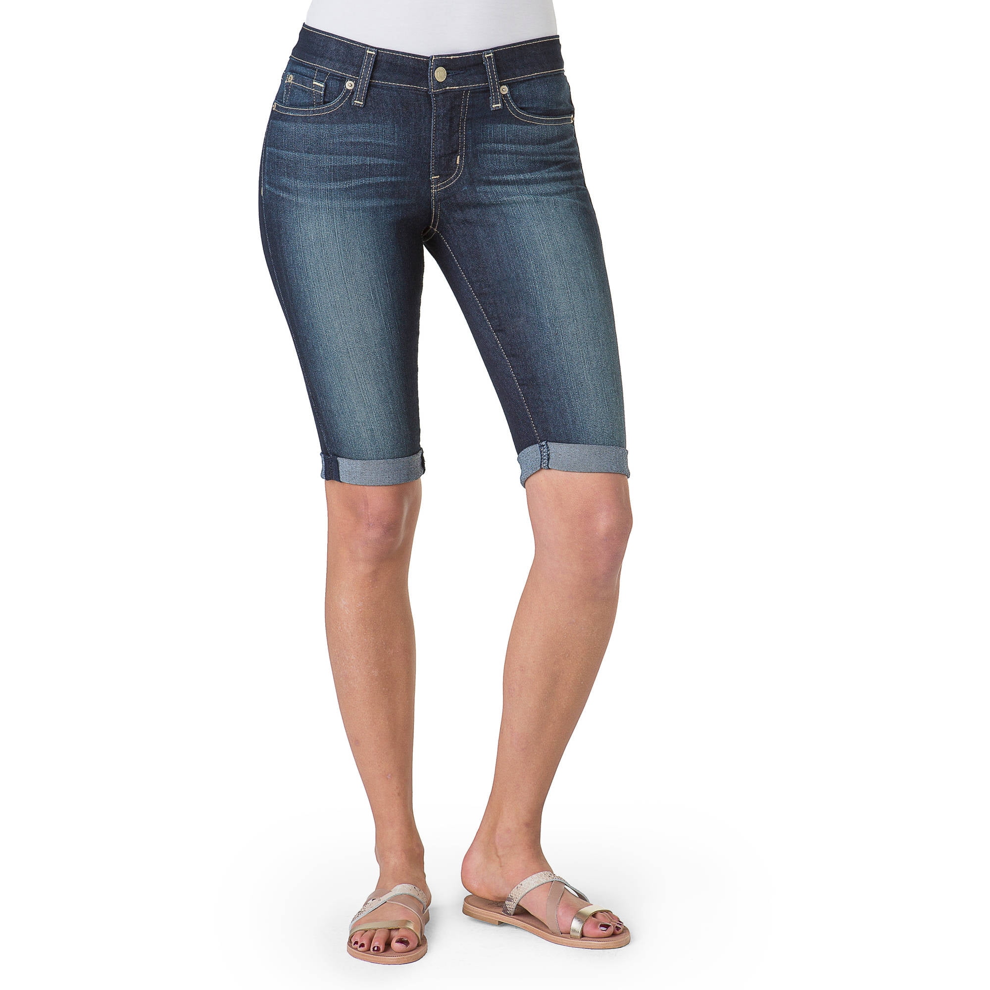 Jordache Women's Cuffed Bermuda Shorts