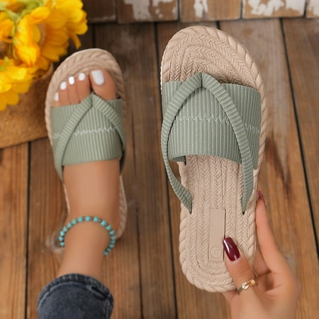 Women s Solid Color Thong Slides Lightweight Flat Holiday Flip Flops Summer Non-slip Beach Slides
Women s Solid Color Thong Slides Lightweight Flat Holiday Flip Flops Summer Non-slip Beach Slides
