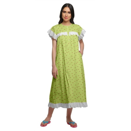Moomaya WoMen s Lace Border Cotton Sleepwear Gown Button Placket Nightdress
Moomaya WoMen s Lace Border Cotton Sleepwear Gown Button Placket Nightdress