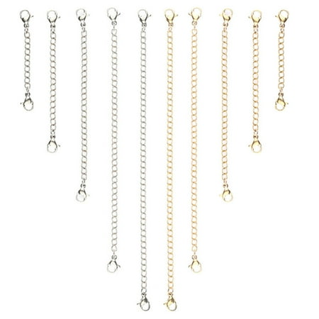 10pcs Necklace Extension Chain with Lobster Buckle for DIY Jewelry Making