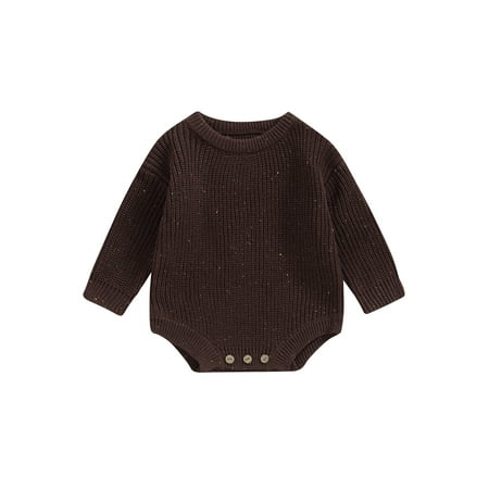 Qtinghua Newborn Baby Girl Boy Knit Sweater Romper Sweatshirt Long Sleeve Warm Tops Fall Winter Clothes Coffee 9-12 Months
Qtinghua Newborn Baby Girl Boy Knit Sweater Romper Sweatshirt Long Sleeve Warm Tops Fall Winter Clothes Coffee 9-12 Months