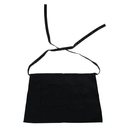 

Durable Unisex Short Waist Apron with Pocket for Chef /Waiter /Waitress (Black)