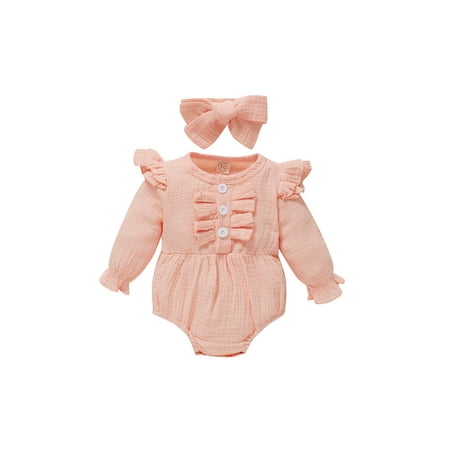 IZhansean 2Pcs Newborn Baby Girl Outfits Ruffle Long Sleeve Romper Bodysuit Jumpsuit Headband Infant Clothes Pink 9-12 Months
IZhansean 2Pcs Newborn Baby Girl Outfits Ruffle Long Sleeve Romper Bodysuit Jumpsuit Headband Infant Clothes Pink 9-12 Months