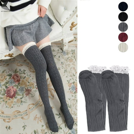 Sixtyshades 3 Pairs Thigh High Socks for Women Fashion Knee High Socks with Lace Trim Knit Boot Socks (Gray)
Sixtyshades 3 Pairs Thigh High Socks for Women Fashion Knee High Socks with Lace Trim Knit Boot Socks (Gray)