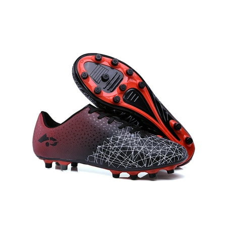 Tenmix Youth Kids Sneakers Training Soccer Cleats Firm Ground / Turf Football Shoes Lace Up Athletic Shoe Women Men Non Slip Lightweight FG Cleats Black 5
Tenmix Youth Kids Sneakers Training Soccer Cleats Firm Ground / Turf Football Shoes Lace Up Athletic Shoe Women Men Non Slip Lightweight FG Cleats Black 5