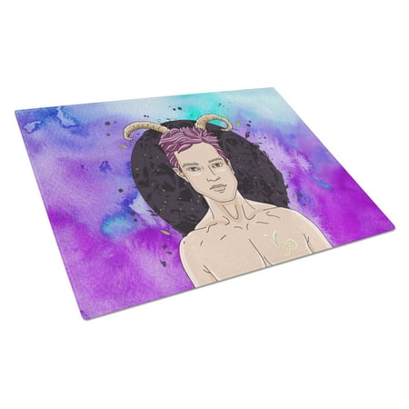 Caroline s Treasures Capricorn Zodiac Sign Glass Cutting Board Large