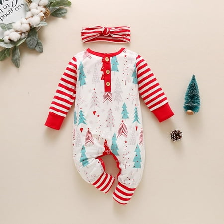 CHGBMOK Christmas Deals Newborn Christmas Clothes Baby Girls Striped Romper Long Sleeve Tree Pants Jumpsuit With Headband Set Clearance
CHGBMOK Christmas Deals Newborn Christmas Clothes Baby Girls Striped Romper Long Sleeve Tree Pants Jumpsuit With Headband Set Clearance