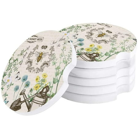 FMSHPON Spring Vintage Bee Flower Daisy Butterfly Set of 2 Car Coaster for Drinks Absorbent Ceramic Stone Coasters Cup Mat with Cork Base for Home Kitchen Room Coffee Table Bar Decor
FMSHPON Spring Vintage Bee Flower Daisy Butterfly Set of 2 Car Coaster for Drinks Absorbent Ceramic Stone Coasters Cup Mat with Cork Base for Home Kitchen Room Coffee Table Bar Decor
