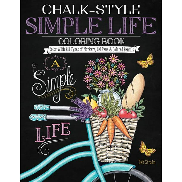 Chalk-Style Simple Life Coloring Book